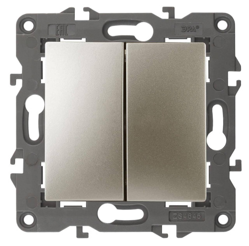 Выключатель двухклавишный ЭРА Elegance 10AX 250V 14-1104-04 Б0034233 Выключатель двухклавишный ЭРА Elegance 10AX 250V 14-1104-04 Б0034233