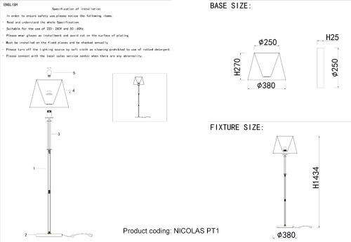 Торшер Crystal Lux NICOLAS PT1 NICKEL/WHITE фото 2 Торшер Crystal Lux NICOLAS PT1 NICKEL/WHITE фото 2