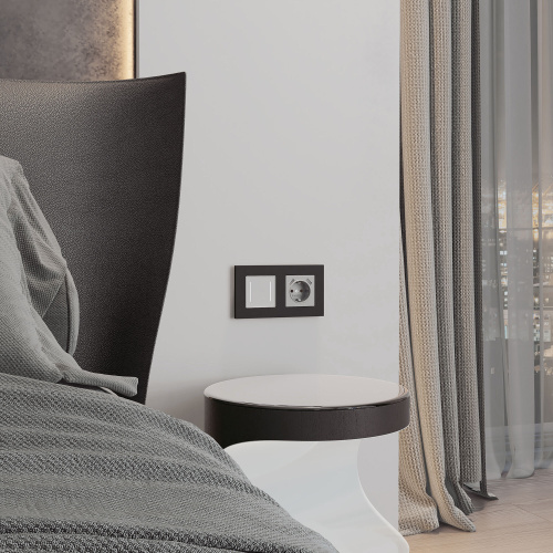 Рамка из поликарбоната на 2 поста Slab черный софт W0022908 фото 3 Рамка из поликарбоната на 2 поста Slab черный софт W0022908 фото 3