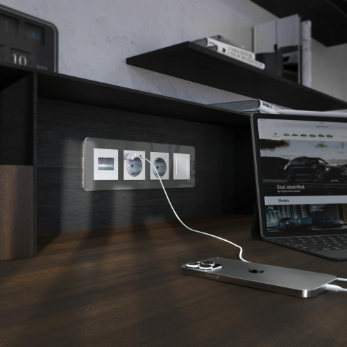 Рамка из стекла на 4 поста Elite графит W0042440 фото 5 Рамка из стекла на 4 поста Elite графит W0042440 фото 5