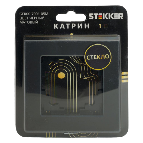 Рамка 1-местная, стекло, STEKKER GFR00-7001-05М, серия Катрин, черный матовый фото 2