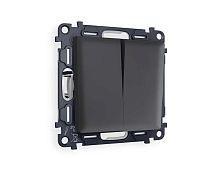 Комплект механизма 2-кл проходного выключателя AMBRELLA VOLT ALFA Графит мягкое касание QUANT (AP9030, VM120) MA903020