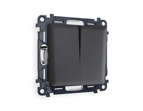 Комплект механизма 2-кл проходного выключателя AMBRELLA VOLT ALFA Графит мягкое касание QUANT (AP9030, VM120) MA903020 Комплект механизма 2-кл проходного выключателя AMBRELLA VOLT ALFA Графит мягкое касание QUANT (AP9030, VM120) MA903020