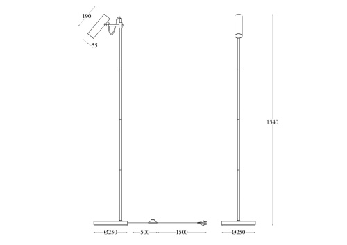 Напольный светильник (торшер) Maytoni MOD129FL-01B фото 6