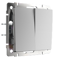 W1122006/ Выключатель двухклавишный проходной (серебряный) W1122006