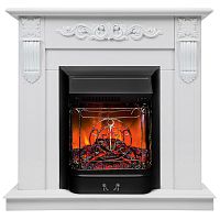 Электрокамин RealFlame Dominica DN белый матовый с очагом Majestic Lux Black