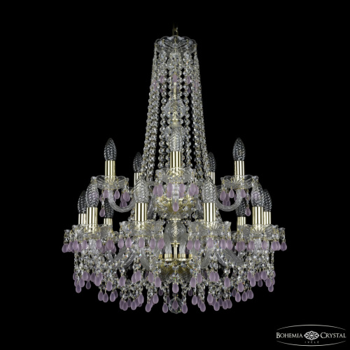 Люстра хрустальная 1410/10+5/195/h-74/2d G V7010 Bohemia Ivele Crystal (Богемия Ивеле Кристалл)
