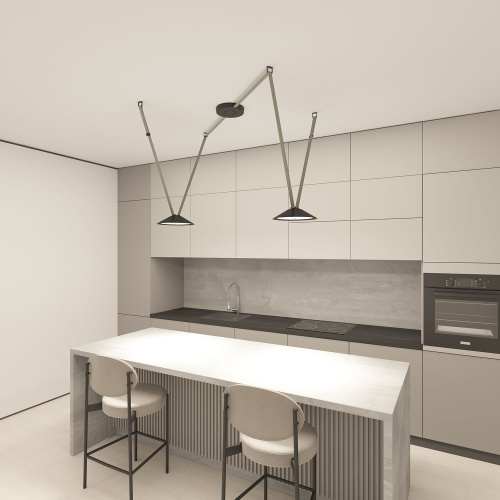 DK5564-BK Cветильник для трека-ремня Belty, серия Flow, со светодиодом, D300*H71мм, 48V DC, 20W, RA90, 120°, 4000K, IP20, черный, алюминий фото 2