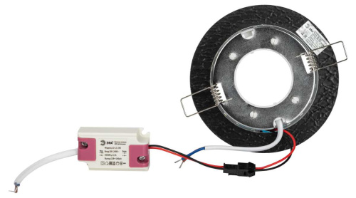 Светильник встраиваемый cо светодиодной подсветкой ЭРА DK LD51 WH/BK под лампу GX53 белый/черный Б0057464 фото 8