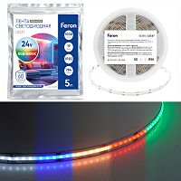 Лента светодиодная  784SMD(2110)/ 19Вт/м 24V 5000*12*2.3мм RGB+6000К, IP20, LS537 FERON