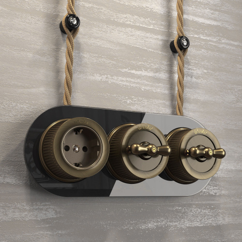 Розетка с заземлением бронзовый ретро W5771012 фото 3