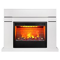 Электрокамин RealFlame Lindelse 26 WT белый с очагом 3D Helios 26