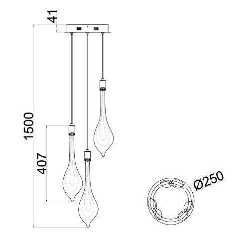 Подвесной светильник P98066-3 antique brass фото 2