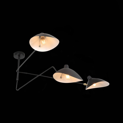 SL305.402.03 Люстра потолочная ST-Luce Черный/Черный, Белый E27 3*60W SPRUZZO фото 2 SL305.402.03 Люстра потолочная ST-Luce Черный/Черный, Белый E27 3*60W SPRUZZO фото 2