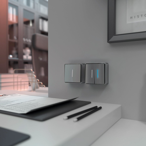 Выключатель одноклавишный с подсветкой Gallant серебряный W5010106 фото 2 Выключатель одноклавишный с подсветкой Gallant серебряный W5010106 фото 2