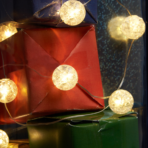 Светодиодная гирлянда Feron CL565 линейная Лед шарики, статичная 3м + 0.3м 2700K с питанием от батареек, прозрачный шнур фото 5