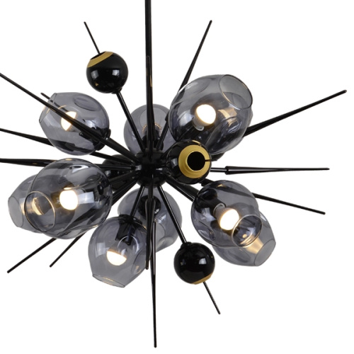 Люстра 9720P-10S black/smoky фото 2