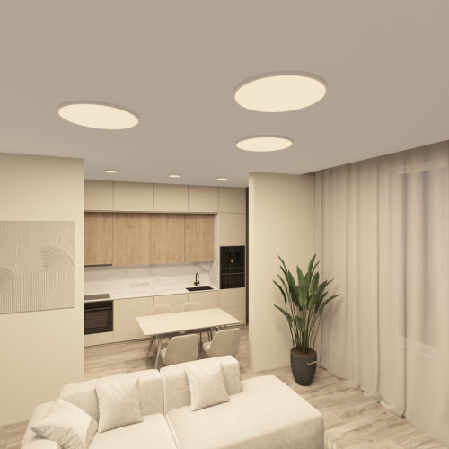 DK6522-WH Накладной светильник THIN, IP40, 36W, 3000K/4000K/6500K, переключатель цветовой температуры на корпусе, белый, полимер фото 2