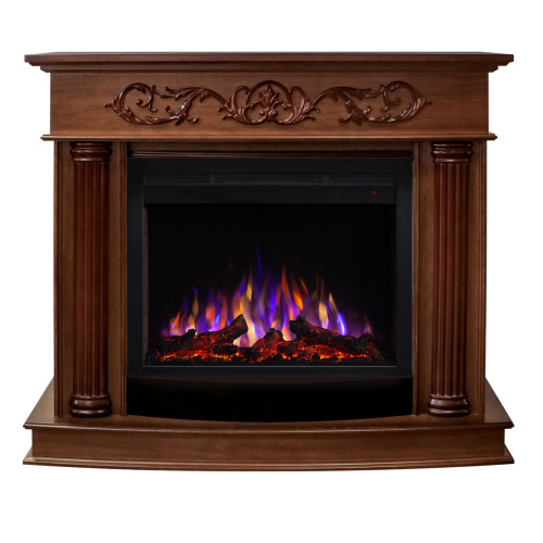 Электрокамин RealFlame Milano NT орех с очагом Saphir 25,5 Электрокамин RealFlame Milano NT орех с очагом Saphir 25,5