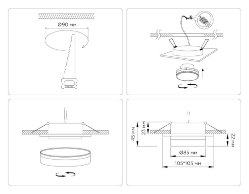 Светильник встраиваемый Ambrella Light TN6709 фото 6
