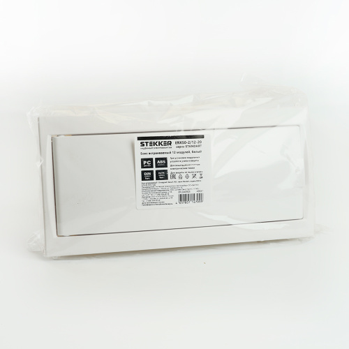 Бокс встраиваемый STEKKER EBX50-2/12-20 12 модулей, белый, пластик, серия ArcaClass фото 7