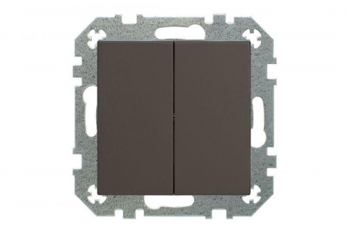 Выключатель двухклавишный Liregus Retro коричневый омбре 29-007 фото 2