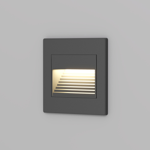 DK3050-BK Светильник встраиваемый в стену, IP 20, LED 3000, 1 Вт, черный пластик