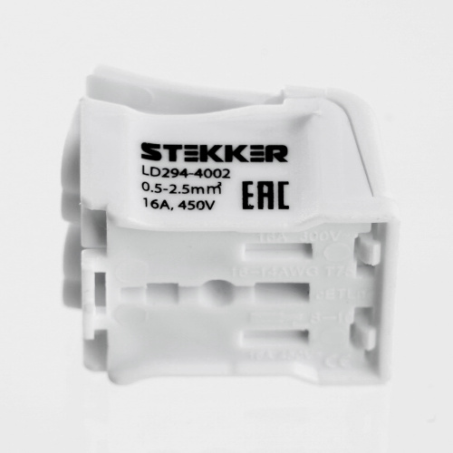 Клемма монтажная STEKKER, LD294-4002, для подключения фазных проводников, 2 контактные группы (3 ввода, 3 вывода на полюс) фото 4