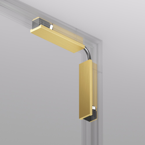 TR5724-SB Электрический коннектор для трека SHINE BASE 90° стена-потолок с поворотом трека под произвольным углом, сатинированная латунь, алюминий фото 5