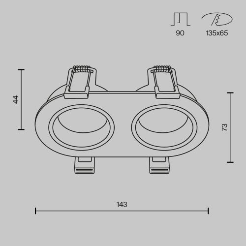 Встраиваемый светильник Technical DL126-02-GU10-W фото 7