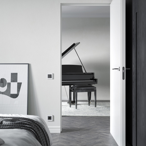 Рамка из поликарбоната на 1 пост Split белый/черный, soft-touch W0013068 фото 2