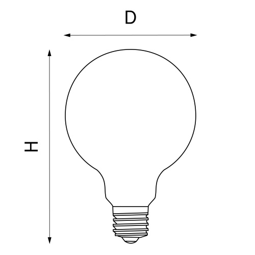 933104 Лампа энергосберегающая LED FILAMENT 220V G95 E27 8W=80W 720LM 360G CL 4000K 30000H фото 2