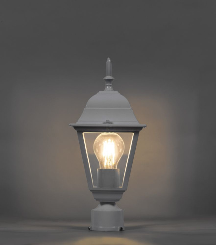 Светильник садово-парковый Feron 4103/PL4103 четырехгранный на столб 60W E27 230V, белый фото 2