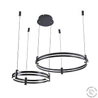 Люстра подвесная кольцевая черная LED 125Вт D60см Zortes DUBLE-R ZRS.27510.02