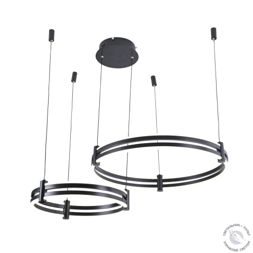 Люстра подвесная кольцевая черная LED 125Вт D60см Zortes DUBLE-R ZRS.27510.02 Люстра подвесная кольцевая черная LED 125Вт D60см Zortes DUBLE-R ZRS.27510.02