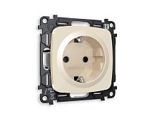 Комплект механизма электрической розетки AMBRELLA VOLT OMEGA Бежевый глянец с/з на винтовых зажимах QUANT (OP3060, VM141) MO306010