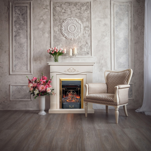Электрокамин RealFlame Junona WT айвори с очагом Majestic Lux Brass фото 7