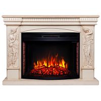 Электрокамин RealFlame Diva 33 WT белый дуб с бронзовой патиной с очагом Firespace 33 S IR