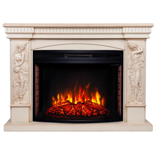 Электрокамин RealFlame Diva 33 WT белый дуб с бронзовой патиной с очагом Firespace 33 S IR