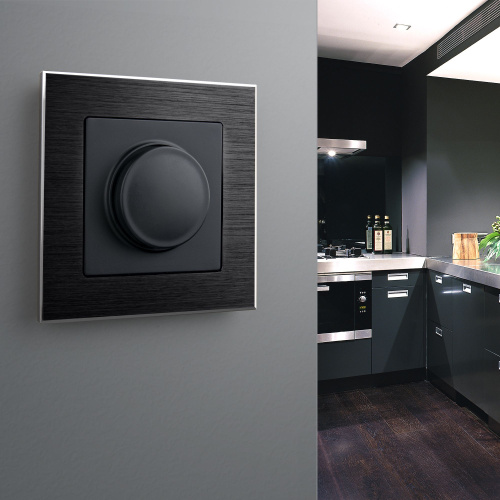 Рамка из металла на 1 пост Аluminium черный алюминий W0011708 фото 4