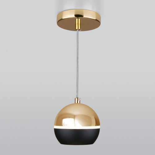 Подвесной светодиодный светильник DLS023 9W 4200K черный/золото фото 3