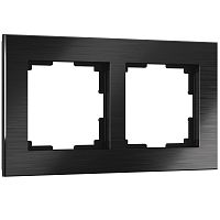 Рамка из металла на 2 поста Аluminium черный алюминий W0021708