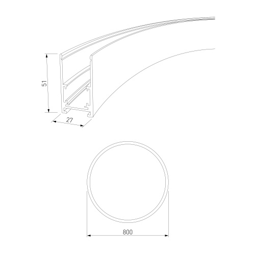 Slim Magnetic Накладной радиусный шинопровод черный ⌀ 800мм 85160/00 85160/00 фото 3 Slim Magnetic Накладной радиусный шинопровод черный ⌀ 800мм 85160/00 85160/00 фото 3
