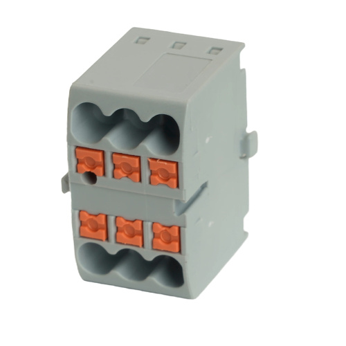 Зажим блочный (групп) для распред.тока нагрузки push-in на 6 точек, сеч 2,5 мм2, 450V, 24А,серый LD580 PTFIX 06/25 фото 2