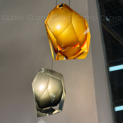 Подвесной светильник Cloyd VARELL P1 / шир. 20 см - хром - желтое стекло (арт.11659) фото 6