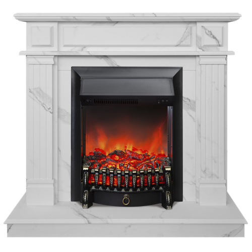 Электрокамин RealFlame Rodos WT цвет мрамор белый с очагом Fobos Lux Black Электрокамин RealFlame Rodos WT цвет мрамор белый с очагом Fobos Lux Black