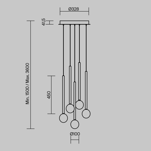Подвесной светильник Maytoni MOD383PL-L16BBS3K фото 7 Подвесной светильник Maytoni MOD383PL-L16BBS3K фото 7