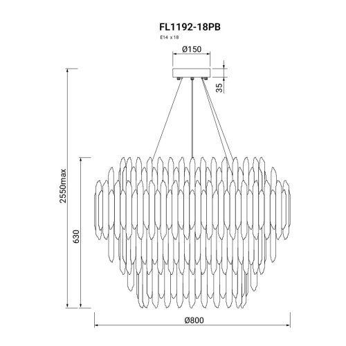 Люстра подвесная Selena FL1192-18P фото 3 Люстра подвесная Selena FL1192-18P фото 3