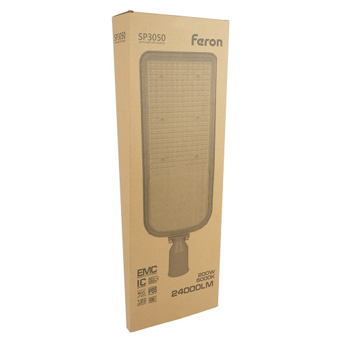 Светодиодный уличный консольный светильник Feron SP3050 200W 5000K 230V, серый фото 5