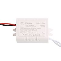 Трансформатор электронный для светодиодной ленты 6W 12V (драйвер), LB003 FERON